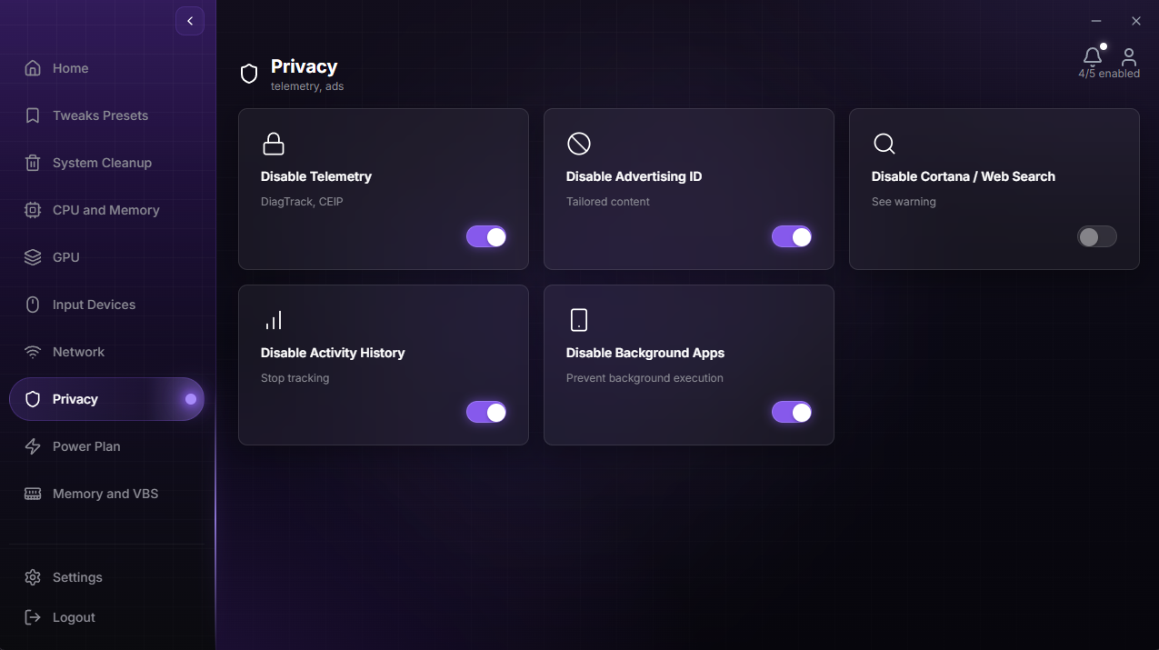 DuckyTech privacy tweaks
